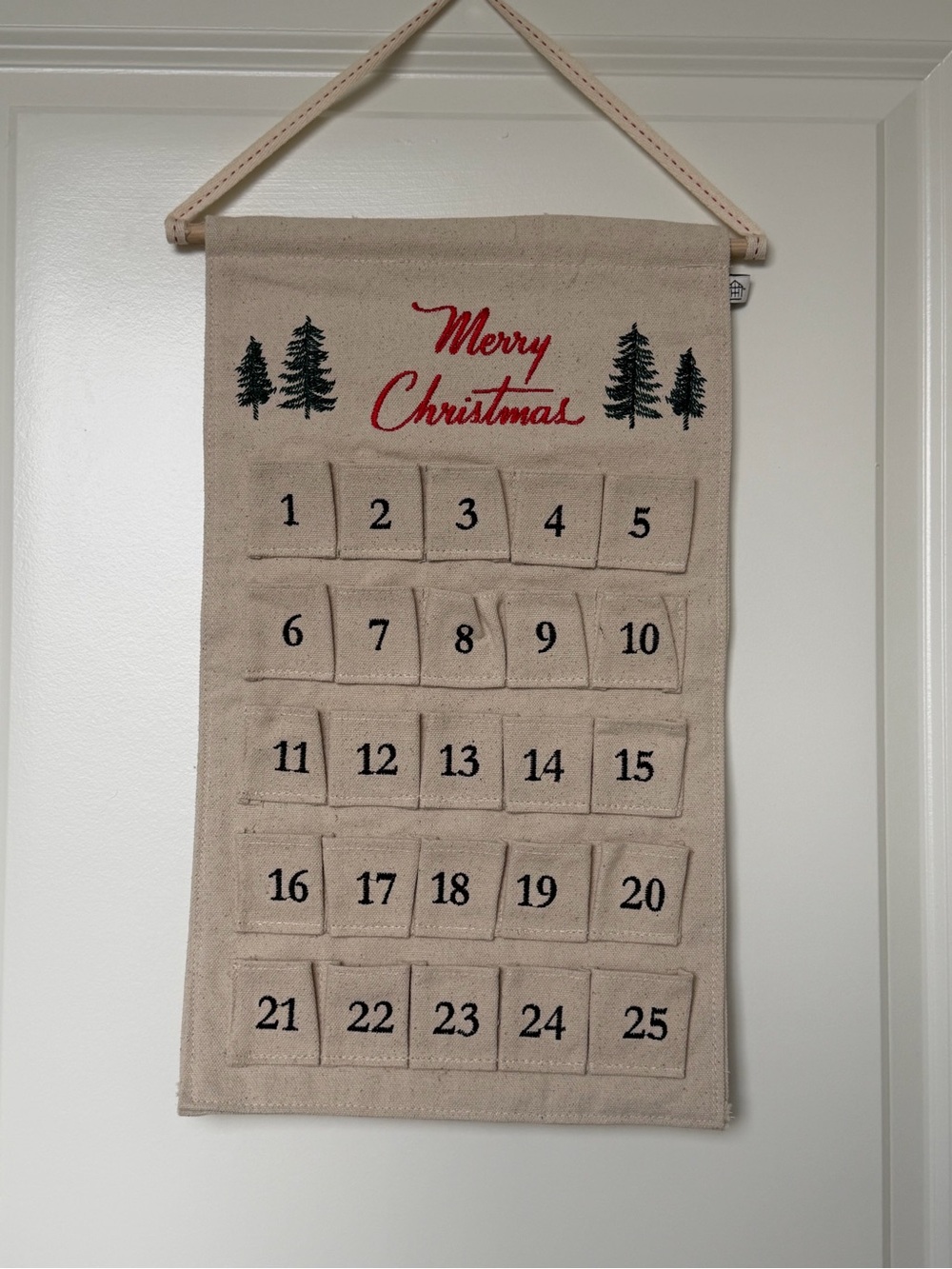 NWOT Fabric Pocket Christmas Advent Calendar - Hearth & Hand™ with Magnolia